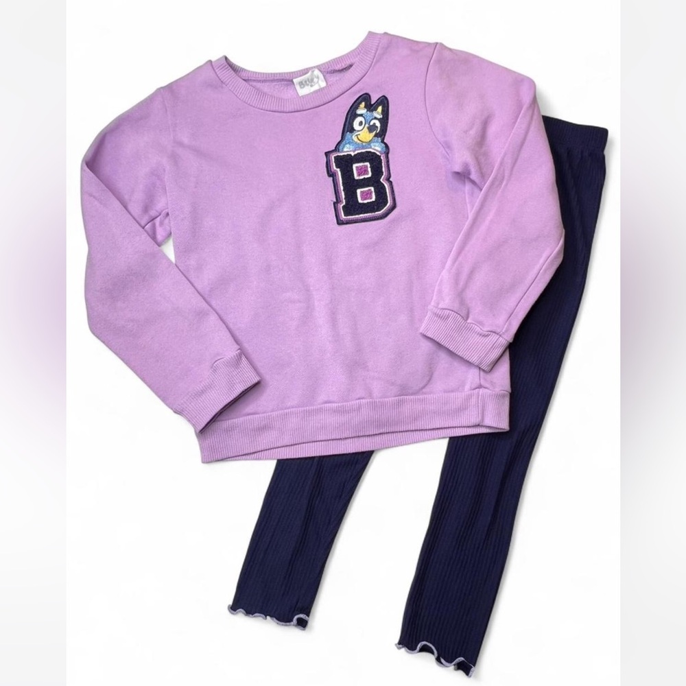 Bluey purple matching Sweatshirt and Navy Pants Set
